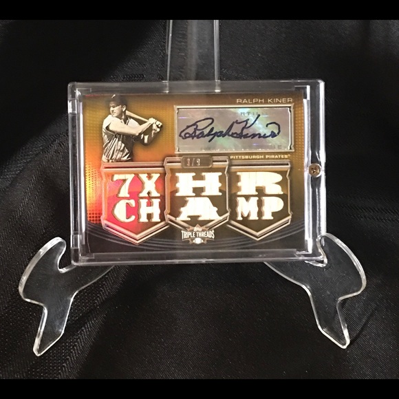 Ralph Kiner autograph/bat relic card